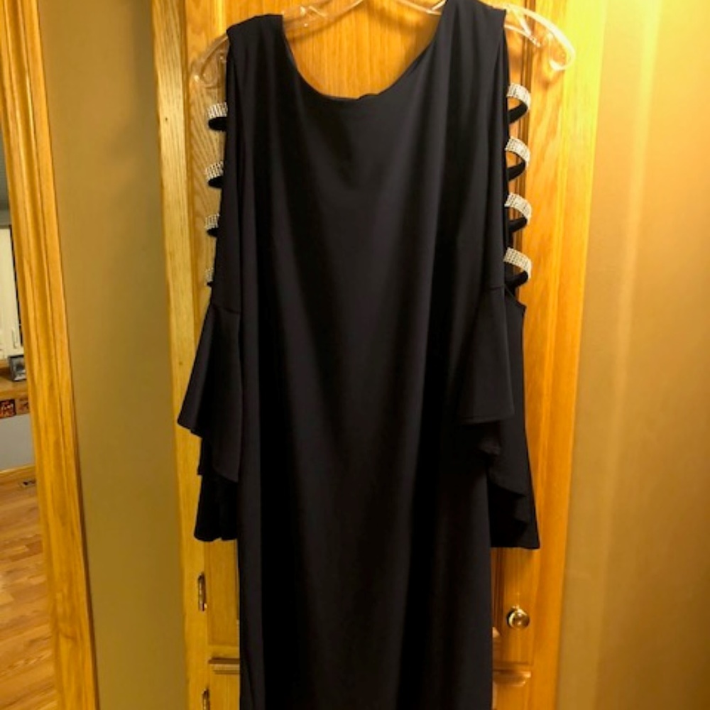 Navy Party Dress with Rhinestone accents